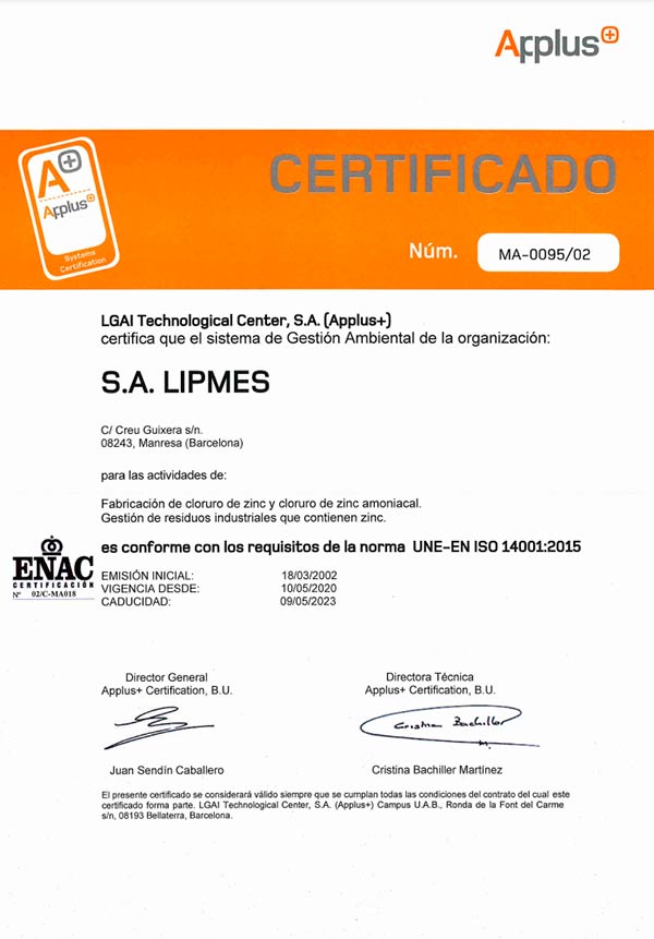 Certificado ISO-14001